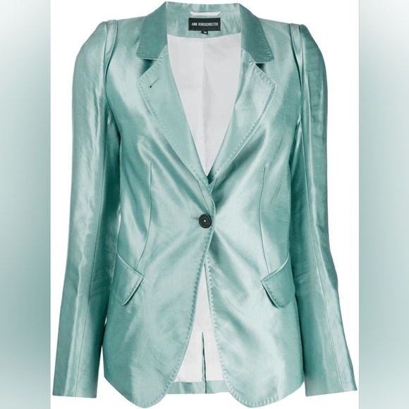 Ann Demeulemeester Burgundy Fitted Buttoned Blazer - Picture 3 of 3